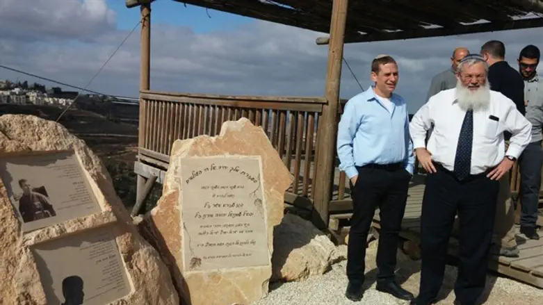 Dept. Minister Ben Dahan and Saville at the monument