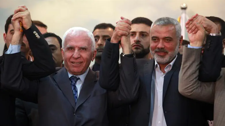 Fatah's Azzam al-Ahmed, Hamas's Ismail Haniyeh