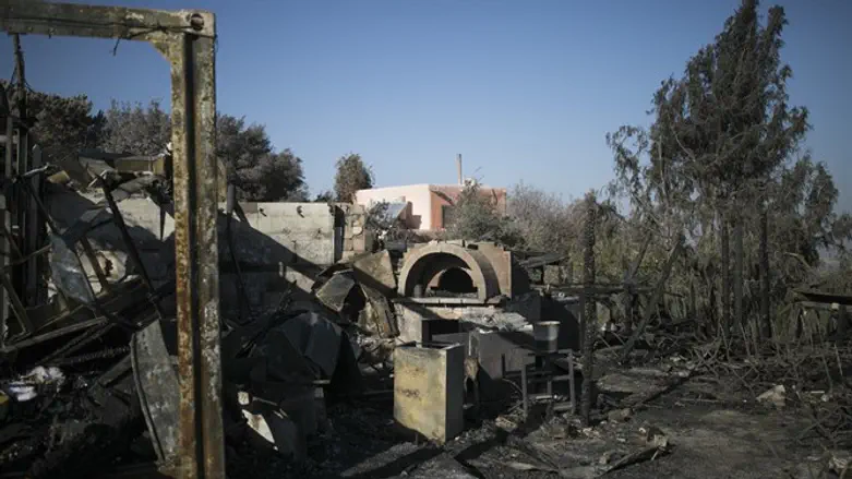 Remains of Nataf restaurant destroyed in recent fire