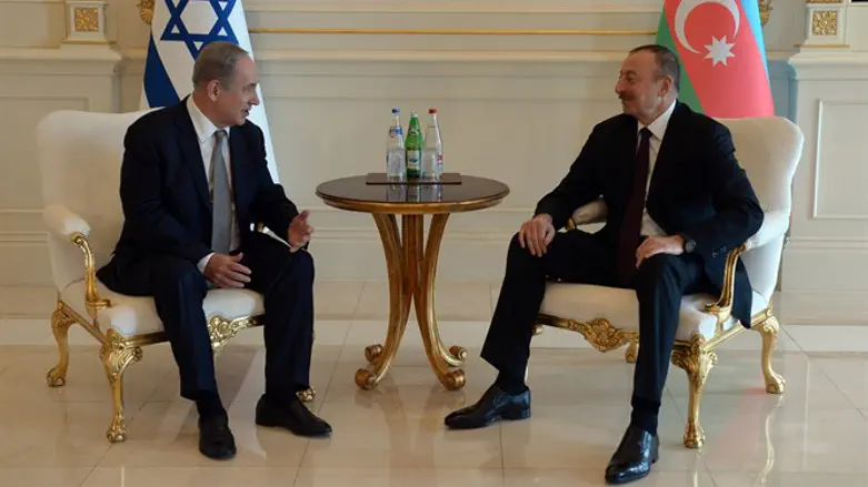Netanyahu meeting Azerbaijan President Ilham Aliyev in Baku