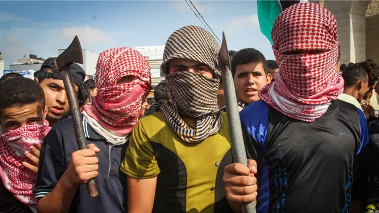 Gazans celebrate Jerusalem, Ra'anana attacks