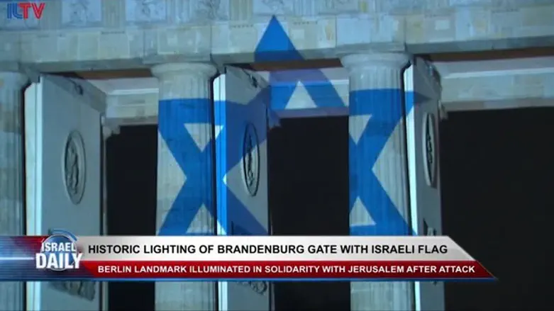 Brandenburg Gate Lit With Israeli Flag