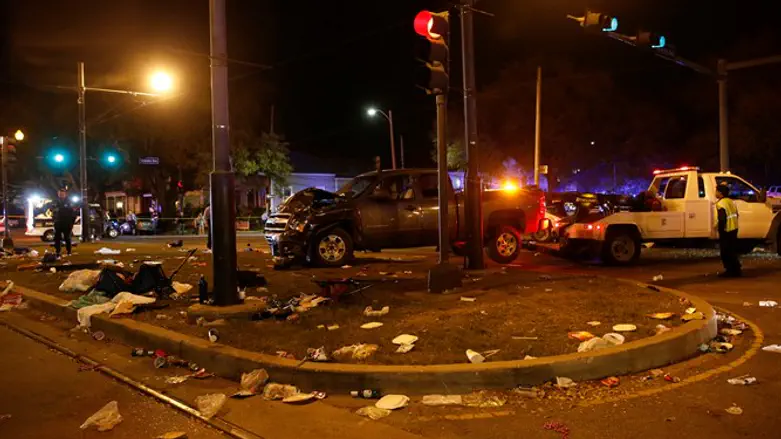 Vehicle which crashed along the Endymion parade route in New Orleans