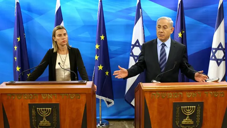 EU foreign policy chief Federica Mogherini with Prime Minister Netanyahu