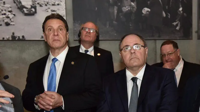 Danny Dayan and Andrew Cuomo at Yad Vashem, today