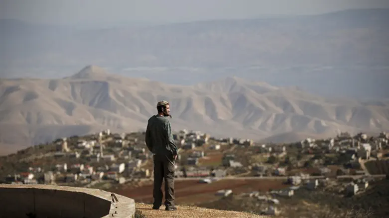 Jewish villager at lookout point near Shiloh, Samaria