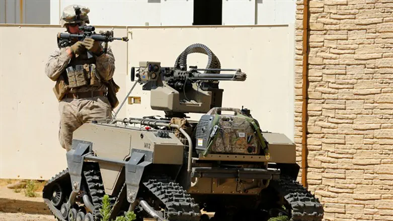 US Marine with MUTT tactical transport
