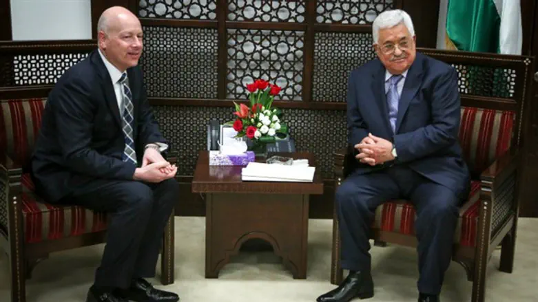 Jason Greenblatt meets with PA chief Mahmoud Abbas