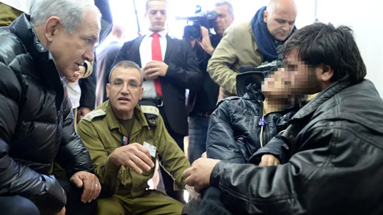Prime Minister Netanyahu meets Syrian being treated in Israel