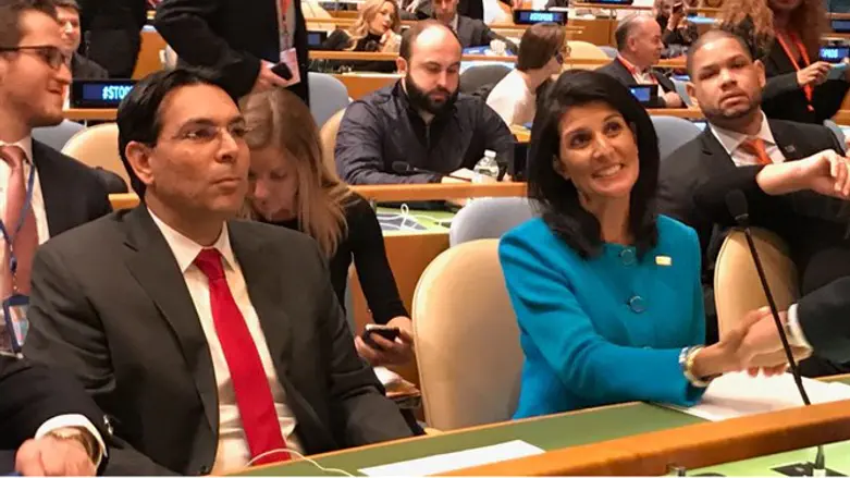 דנון והיילי בכנס תמיכה בישראל באו"ם