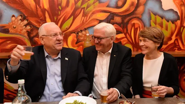 German President Dr. Frank-Walter Steinmeier, his wife, and Israeli President Reuven Rivli