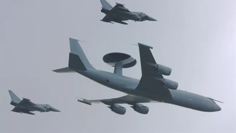 AWACS escorted by Eurofighter jets