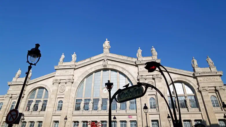 General view of the exterior of the Gare du Nord train station in Paris