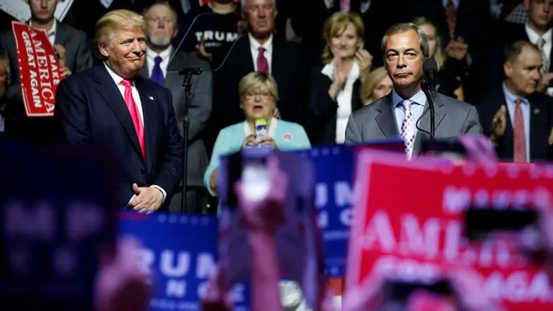 Former UKIP chief Nigel Farage with Donald Trump