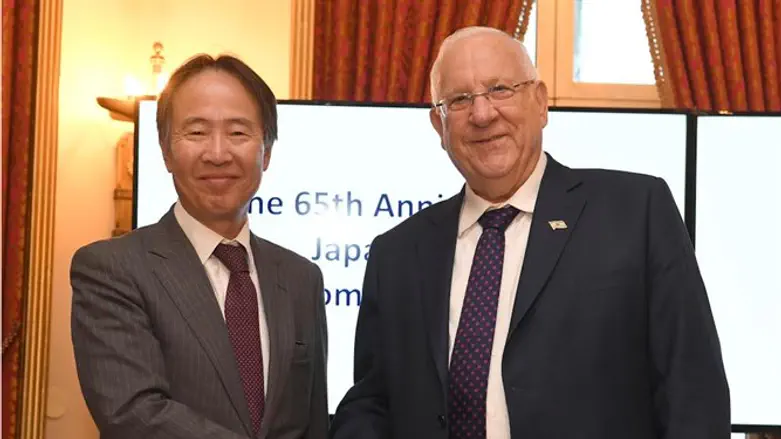 Japanese Ambassador to Israel H.E. Koji Tomita with President Reuven Rivlin