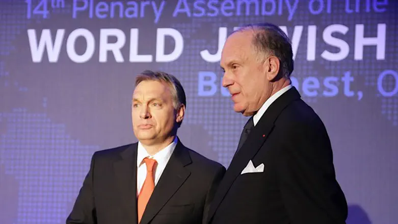 Hungarian Prime Minister Viktor Orban and WJC President Ronald Lauder