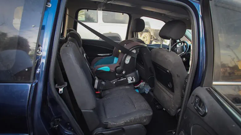 Car seat of forgotten child who suffocated