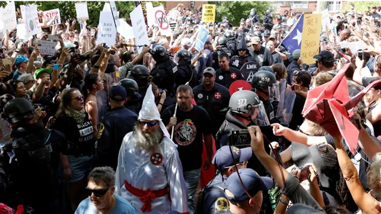 KKK march and counter-protest in Charlottesville
