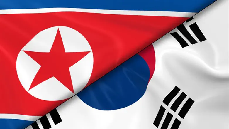 South Korean and North Korean flags