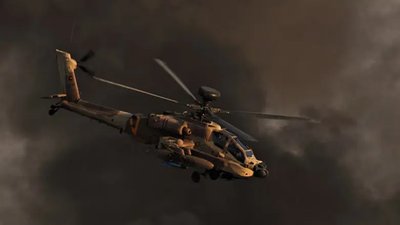 Вертолет Apache. Иллюстрация