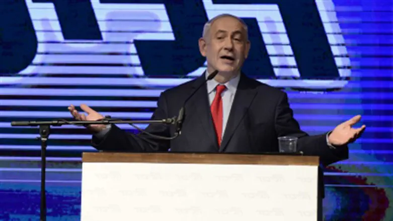 PM Netanyahu at support rally