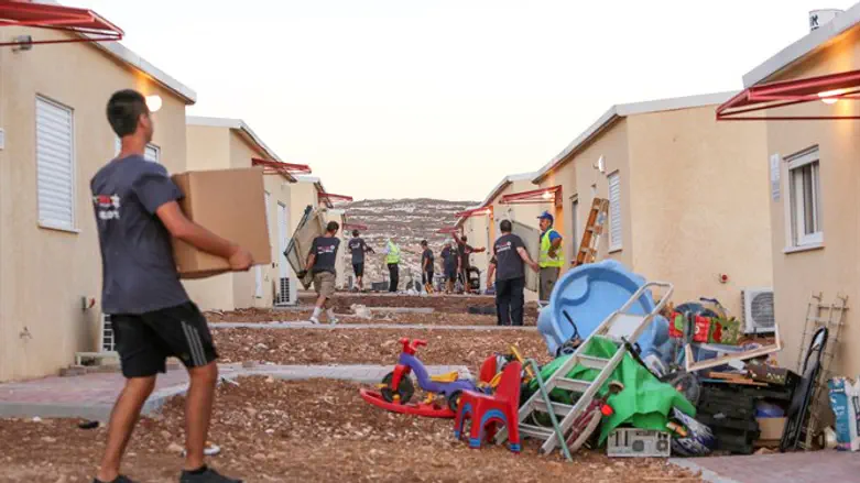 The temporary homes of Migron evacuees