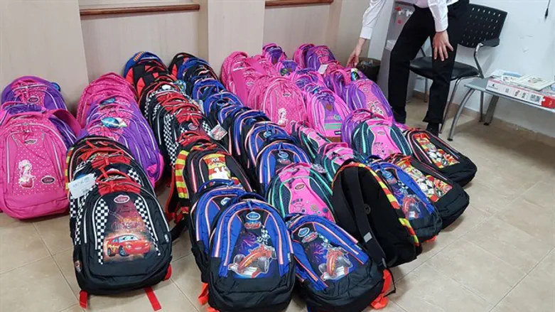 Some of the backpacks distributed