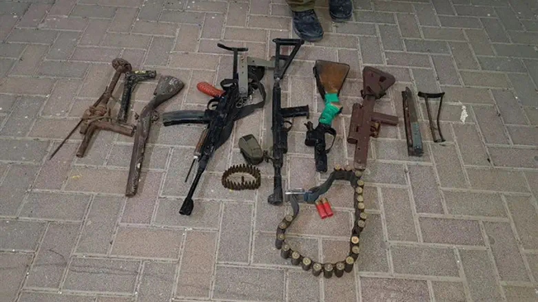 Some of the weapons found in the illegal weapons factory
