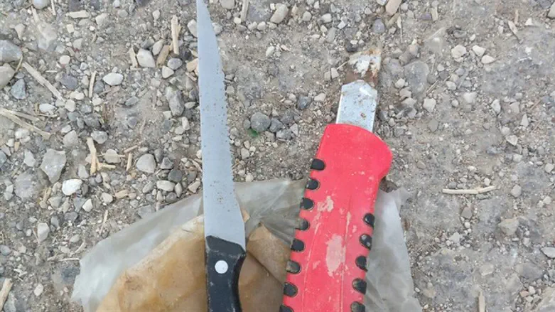 הסכינים שהיו בידי התוקפים הפלסטינים