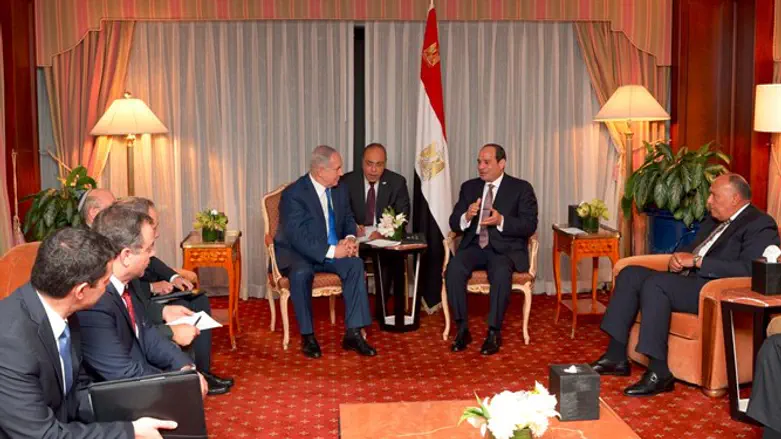 ראש הממשלה בפגישתו עם נשיא מצרים