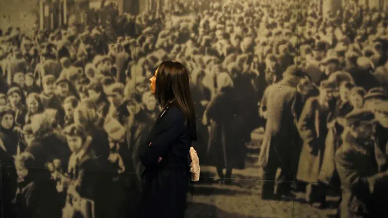 A woman visits the POLIN Museum of the History of Polish Jews in Warsaw