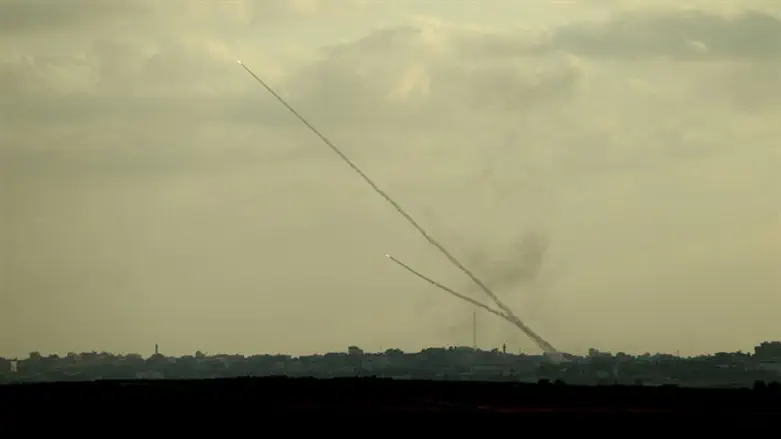 Interception of a rocket by Iron Dome