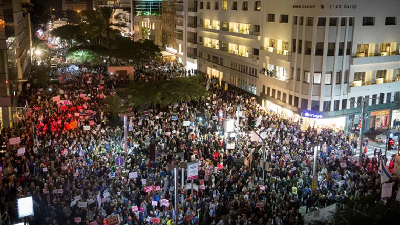 הפגנת השמאל בתל אביב, אמש