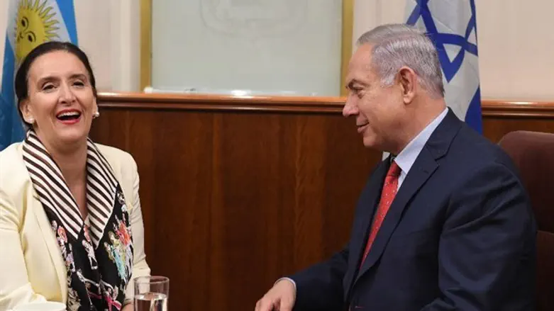 Israeli Prime Minister Benjamin Netanyahu meets with Argentina’s Vice President Gabriela M