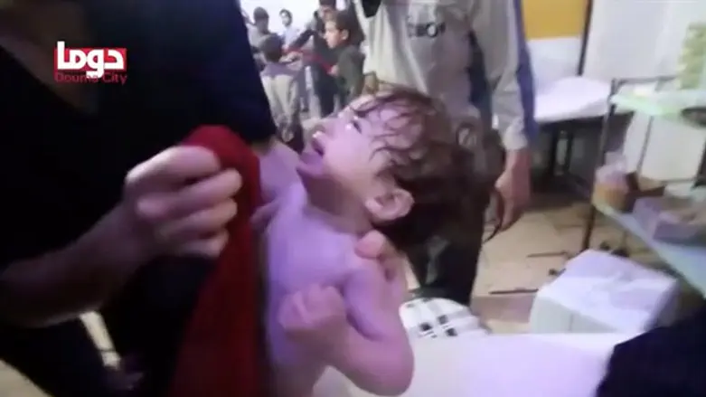 Ребенок в Думе после химической атаки