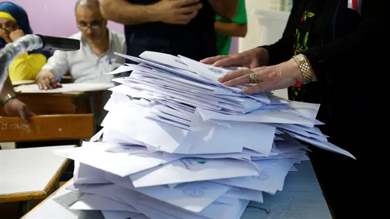 Lebanese election officials count ballots
