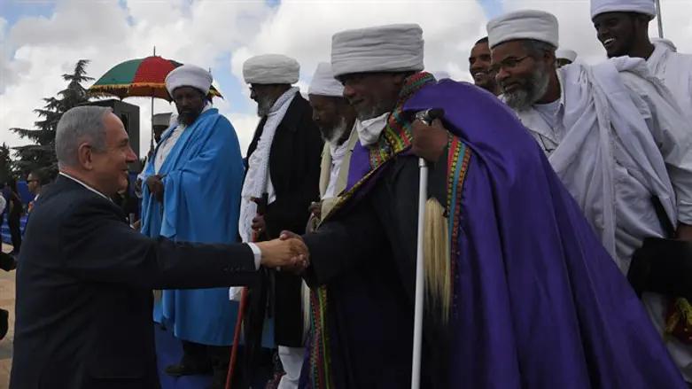 נתניהו עם ראשי העדה האתיופית