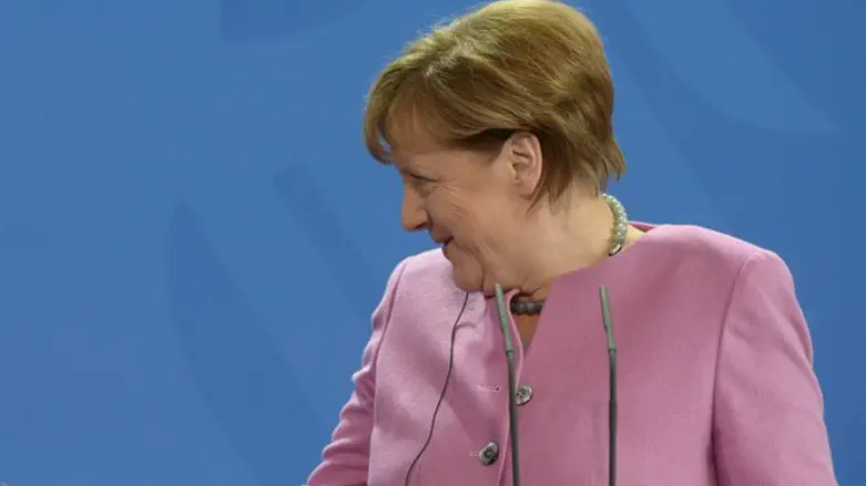 Merkel at press conference in Berlin