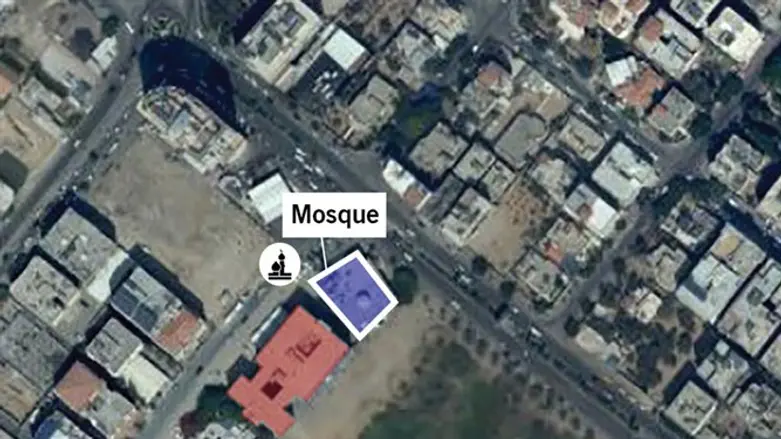 Aerial photograph of the building that was attacked in Shati
