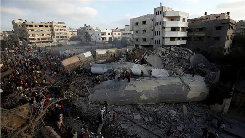 destroyed building in Gaza
