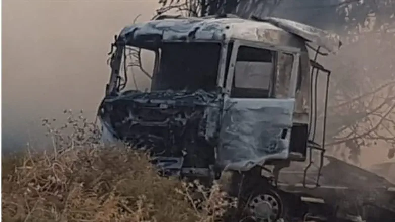 Incinerated truck