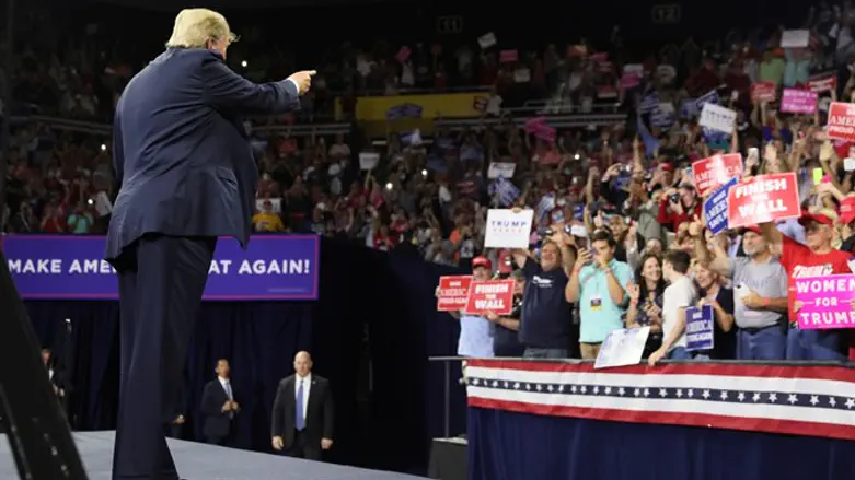 Trump addresses supporters during a Make America Great Again rally in Tennessee