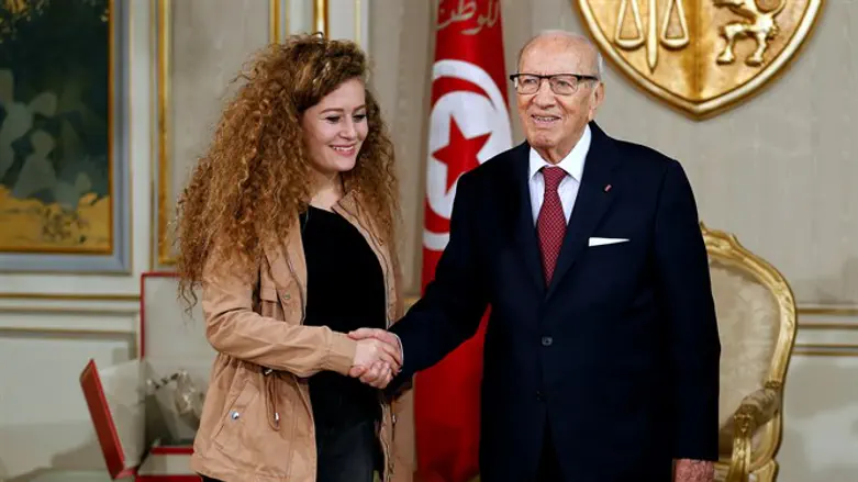 Ahed Tamimi and Tunisian President Beji Caid Essebsi