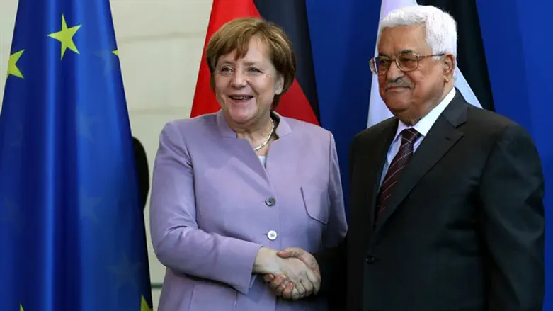 Angela Merkel and Mahmoud Abbas