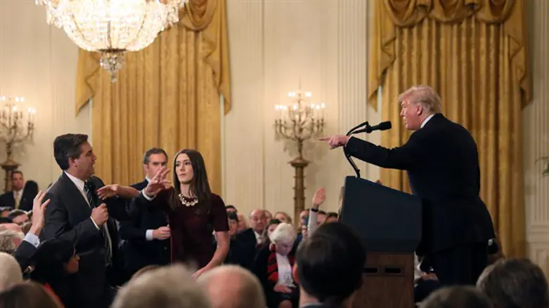 Jim Acosta during fiery exchange with Trump