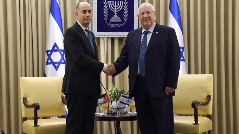 President Rivlin with Jordanian Ambassador Ghassan Majali