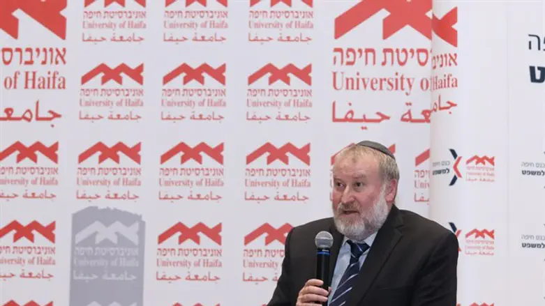 Mandelblit speaks at Haifa law conference