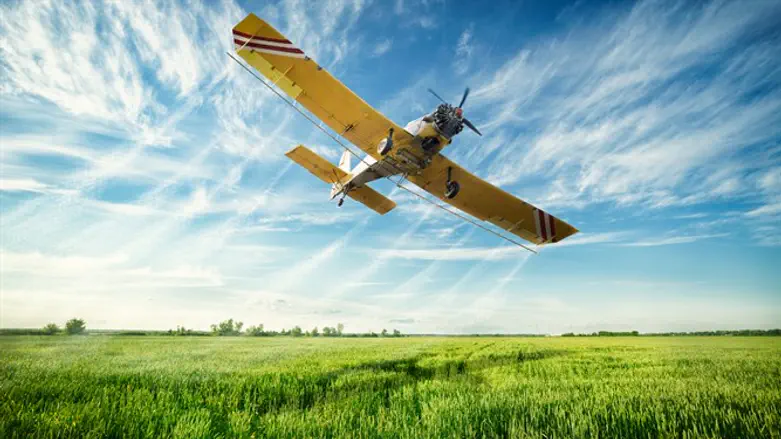 Pesticide-spraying plane