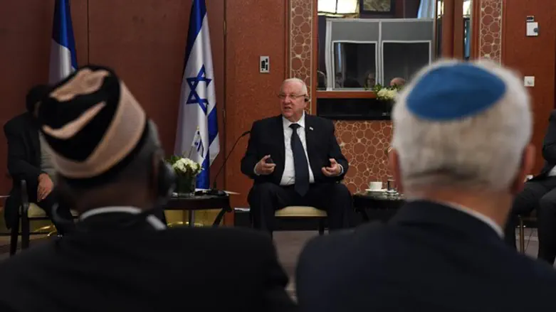 Rivlin with Jewish, Muslim leaders in France