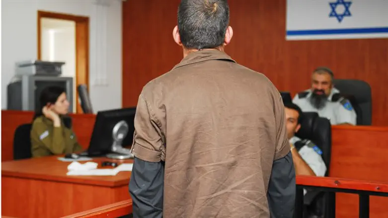 An Arab prisoner faces military court (illustrative)
